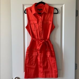 Coral Belted Dress